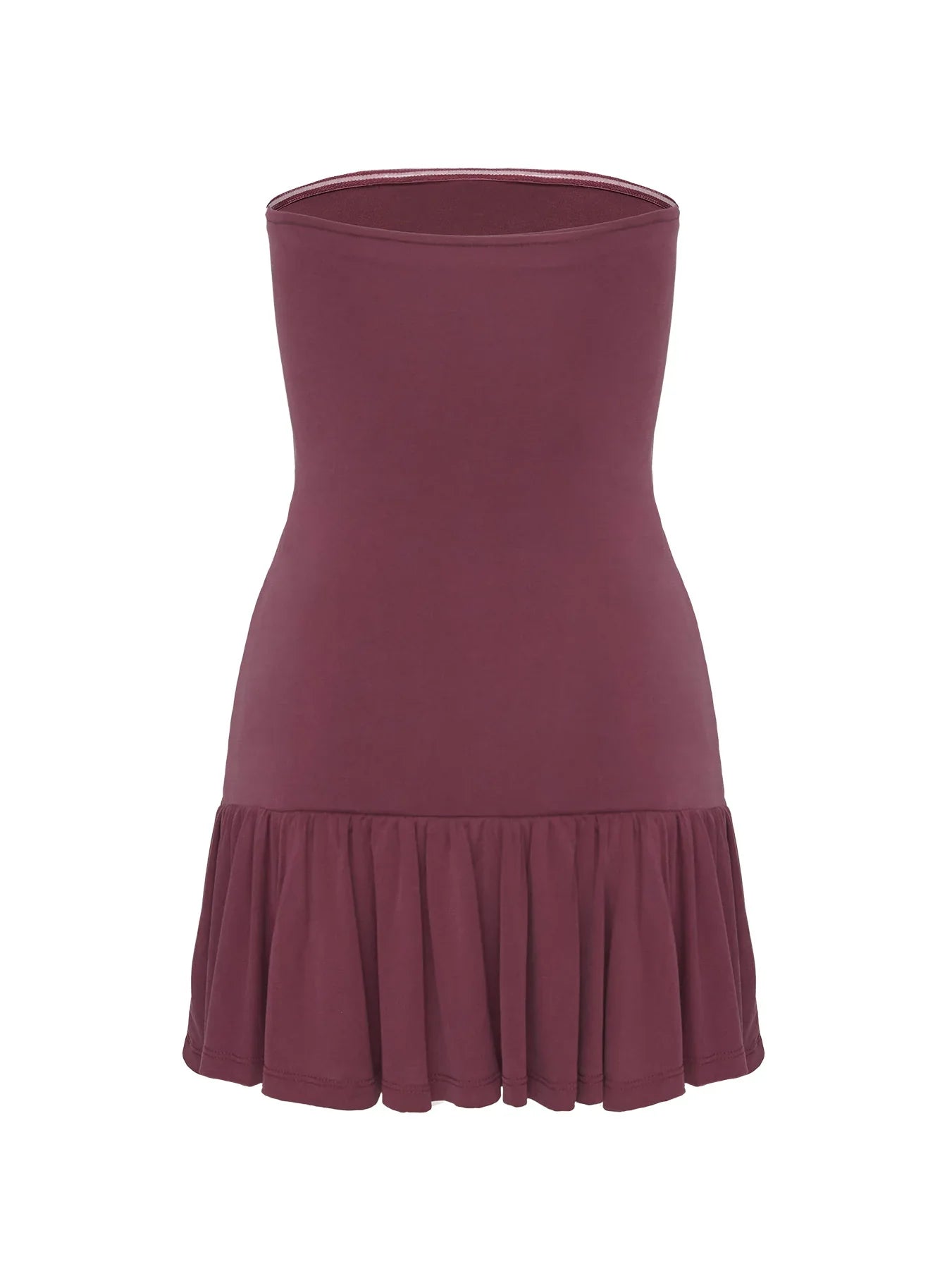 Love Lingers Strapless Mini Dress Burgundy