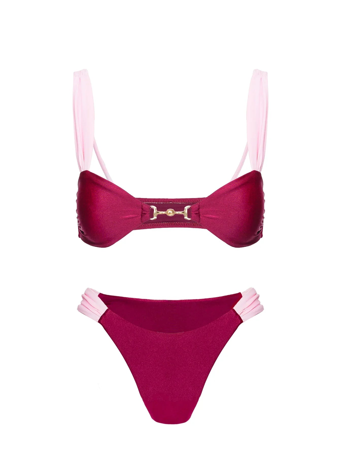 Siamese Bikini Top Red Pink