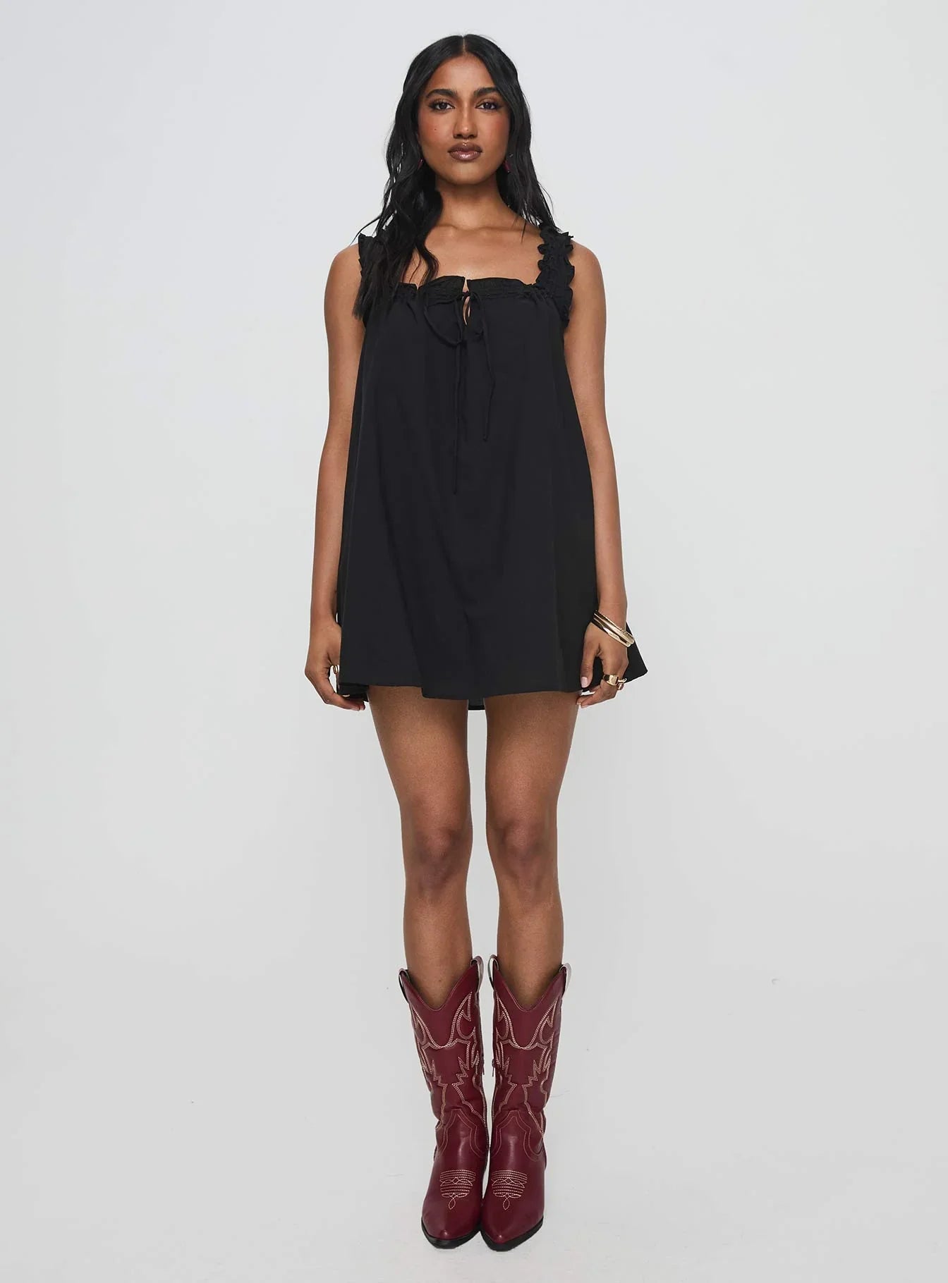 Swing Mini Dress Black Petite