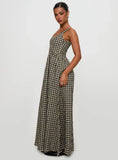 Cartmel Check Maxi Dress Black Cream Petite