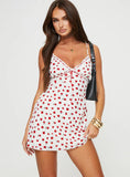 Karena Mini Dress White Red Floral