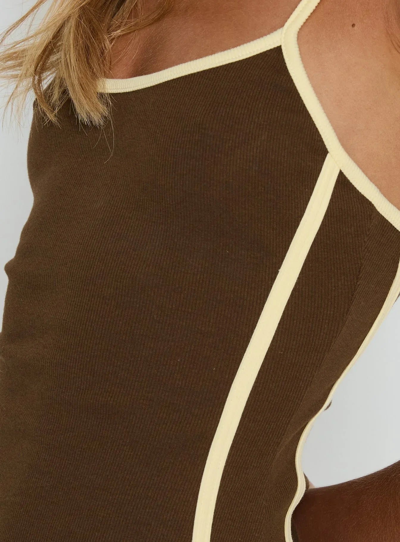 Baseline Scoop Mini Dress Brown Yellow