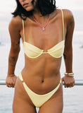Kennedie Shine High Cut Ring Bikini Bottoms Yellow