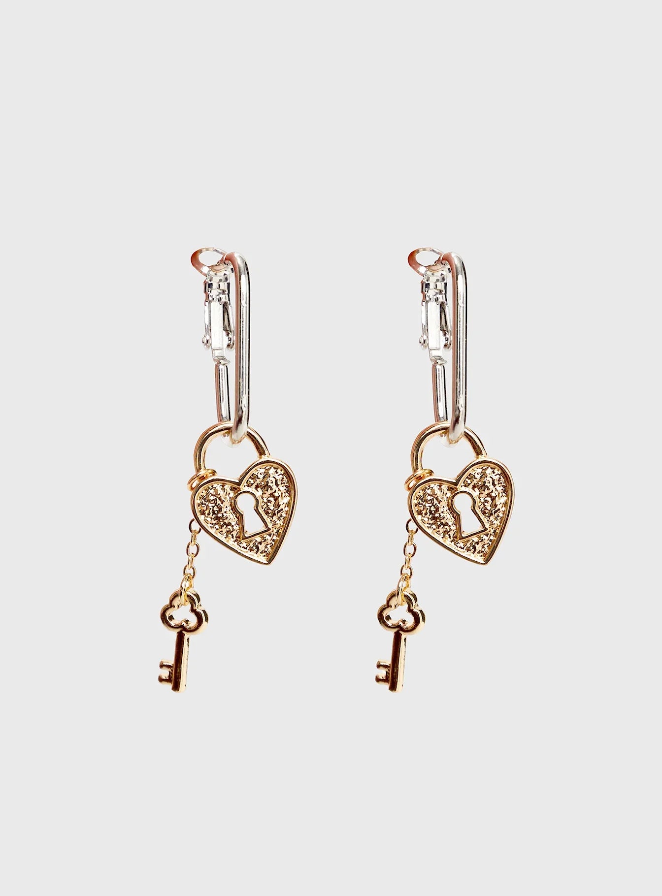 Lock Key Earrings Gold