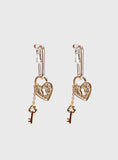 Lock Key Earrings Gold