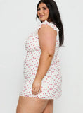 I Guess So Mini Dress White Burgundy Curve