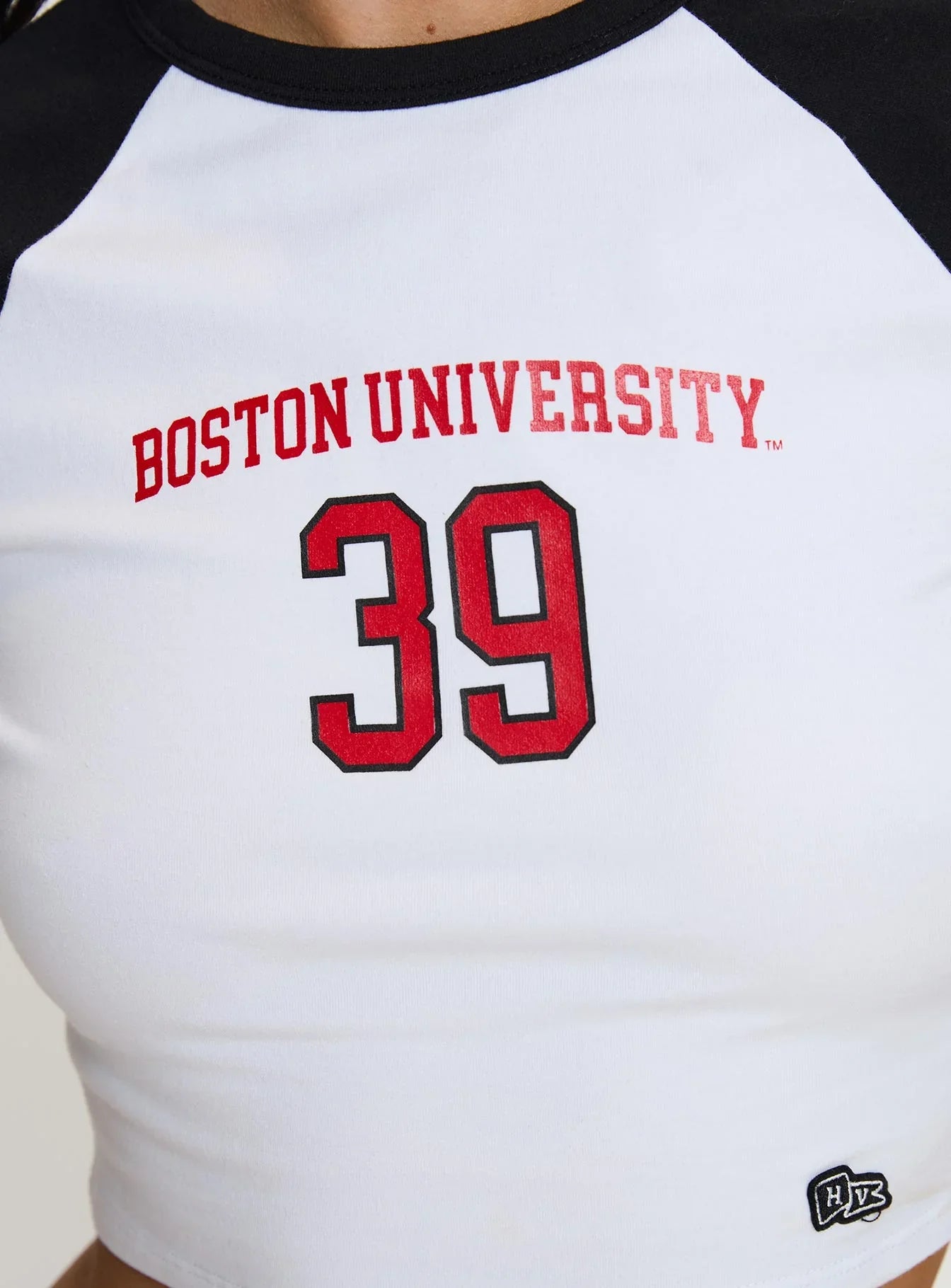 Boston Homerun Graphic Top White Black