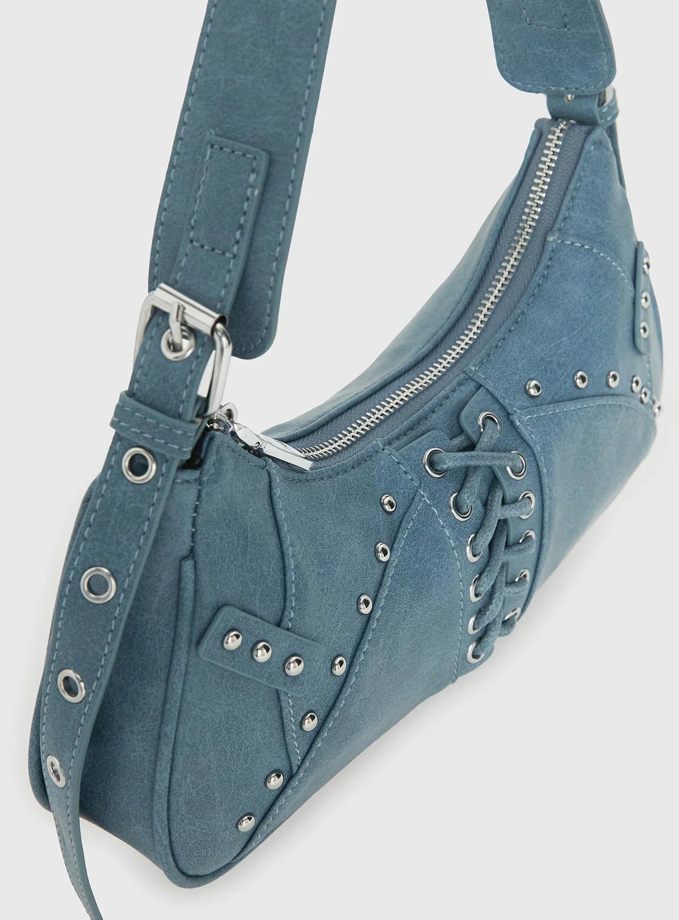 Langston Tie Up Detail Shoulder Bag Blue