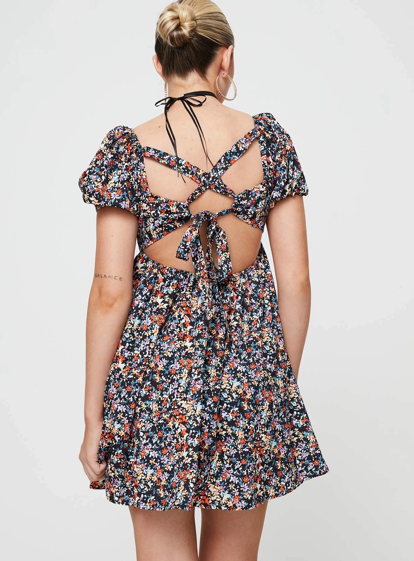 Lets Dance Mini Dress Black Floral