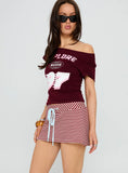 Bexi Textured Skort Red White Stripe