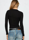 Kandis Long Sleeve Bodysuit Black