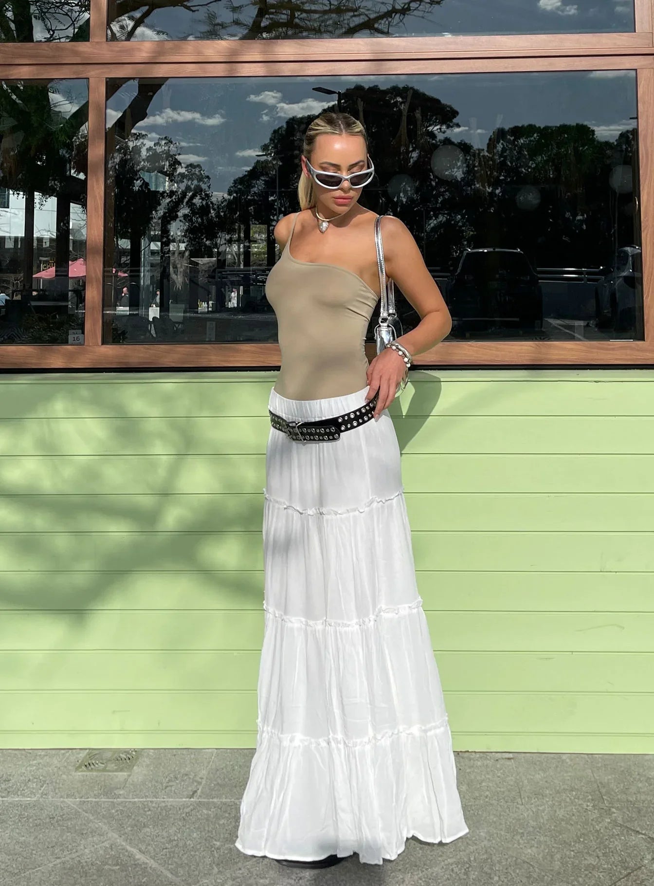 Miriah Maxi Skirt White Petite