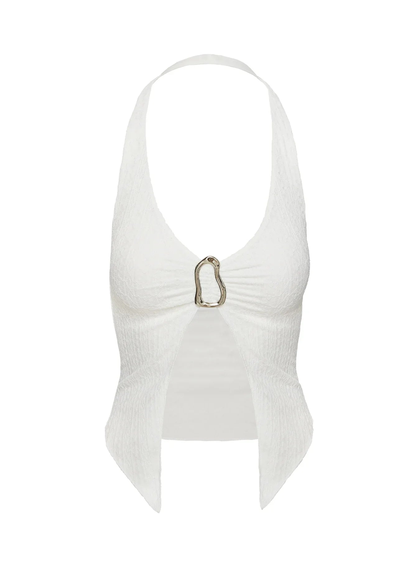 Moderna Halter Lace Top White