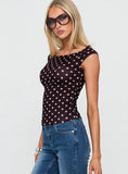 Cheirosa Off Shoulder Top Chocolate Pink