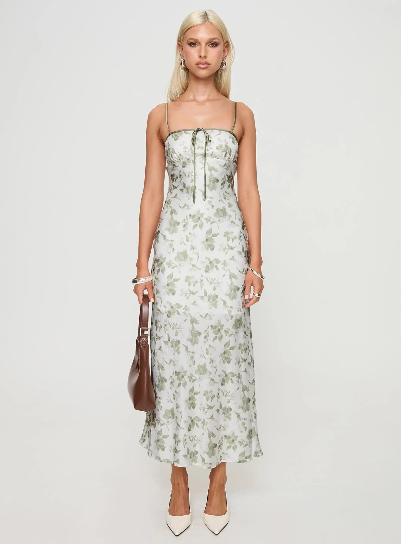Vasiliki Maxi Dress White Green Floral
