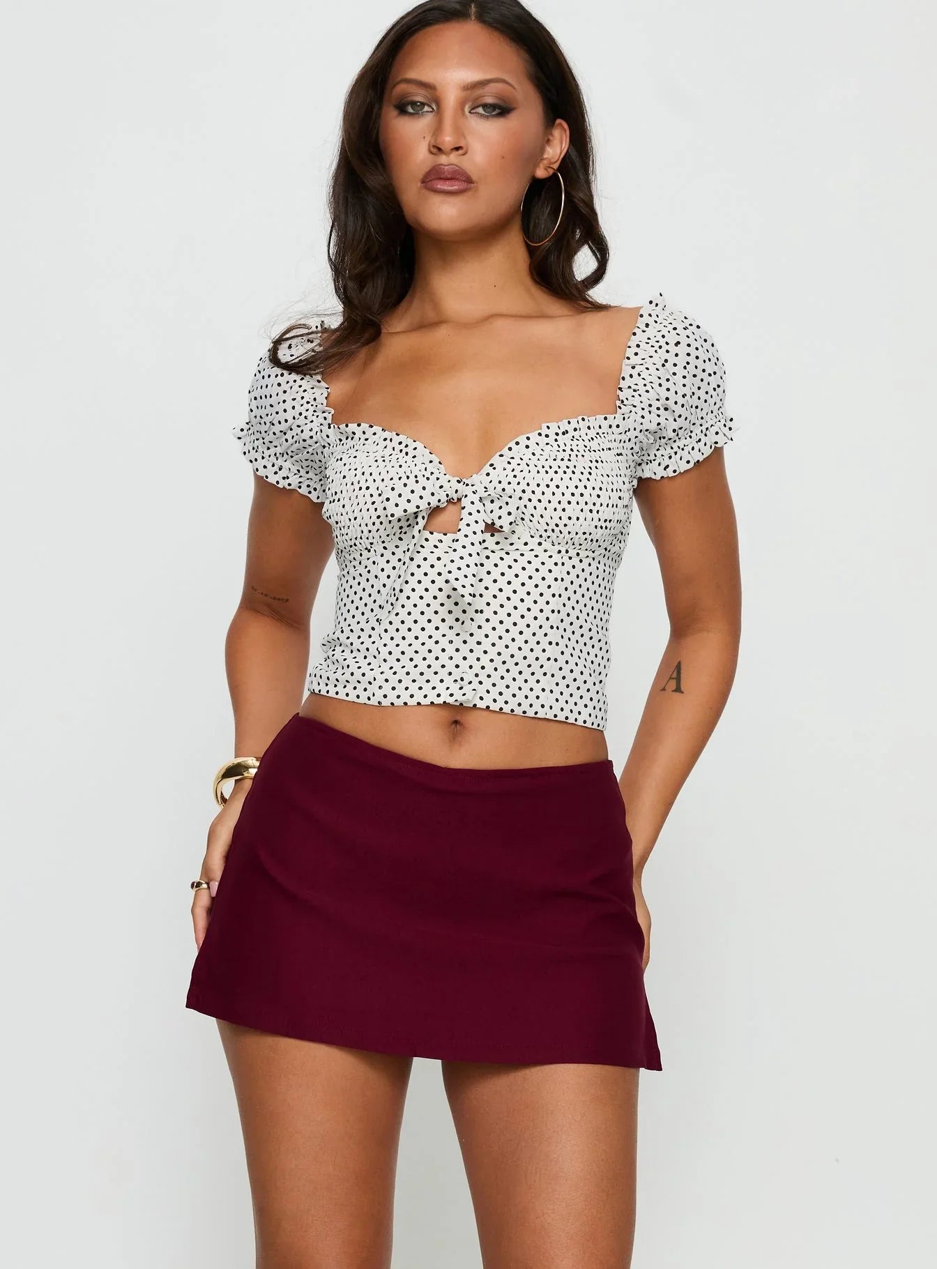 Cant Sleep Skort Burgundy