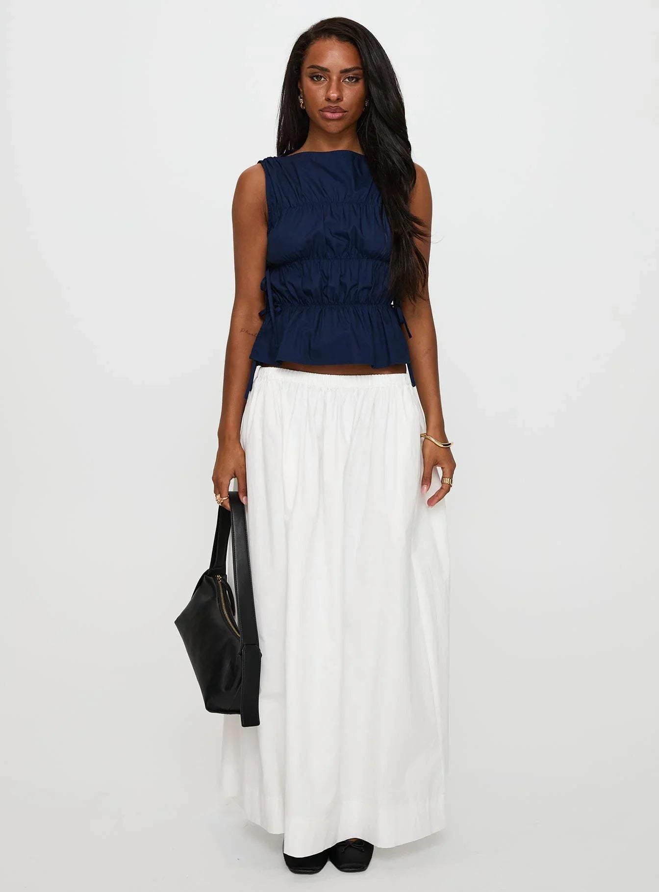 Endless Summers Tie Side Top Navy