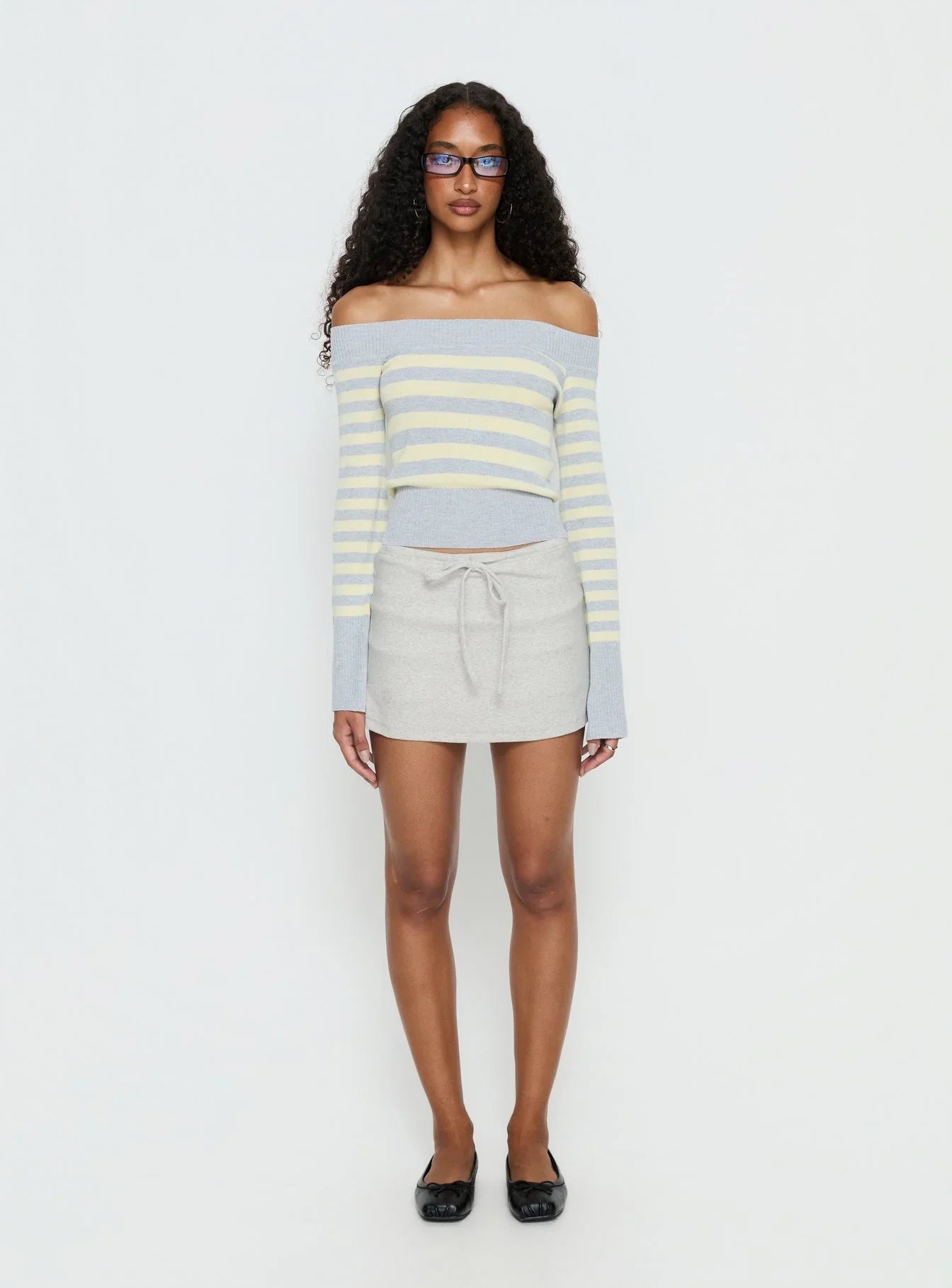 Baseline Rib Skort Grey Marle