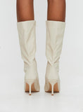 Elodiee Knee High Boots Cream