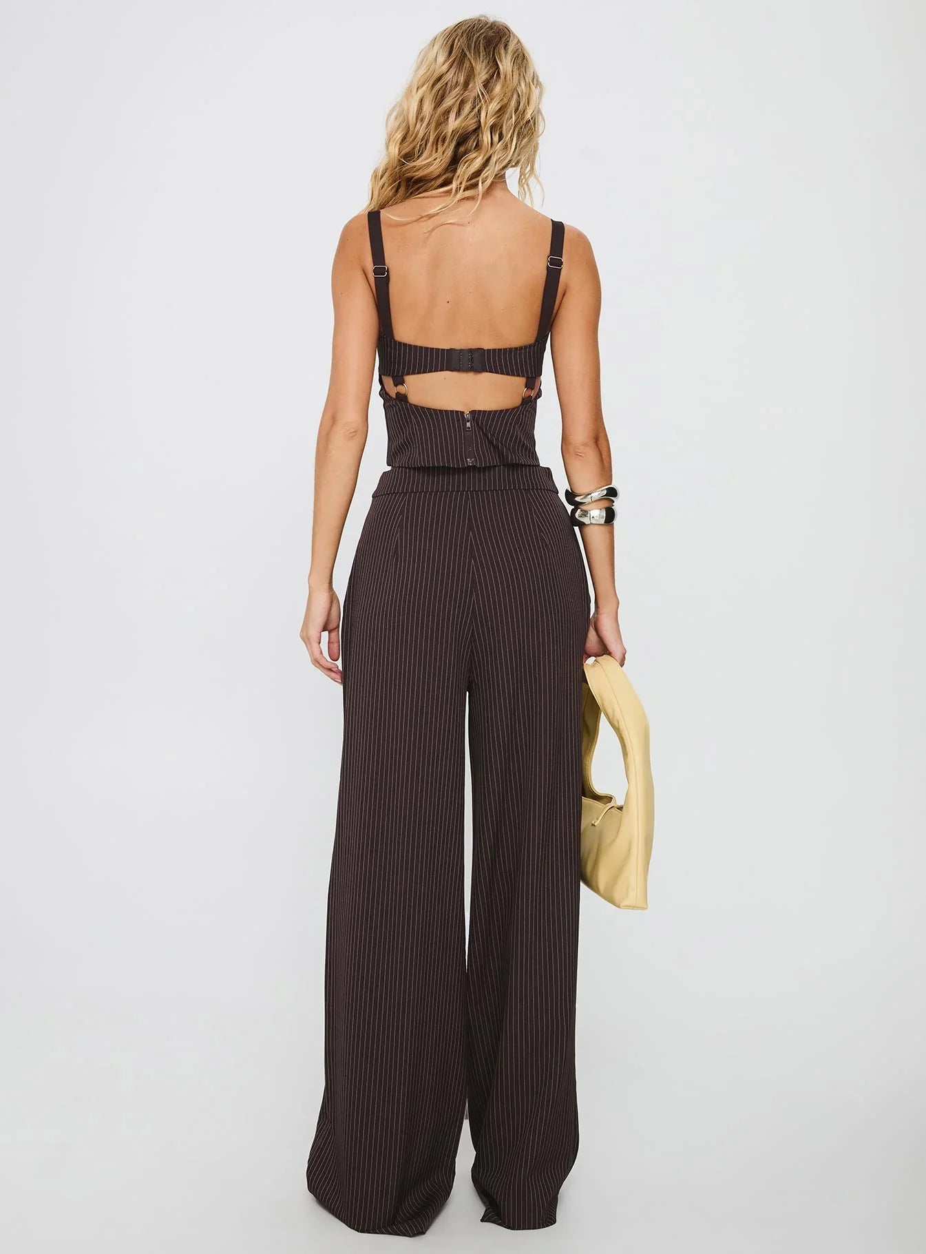 Briana Set Chocolate Pinstripe