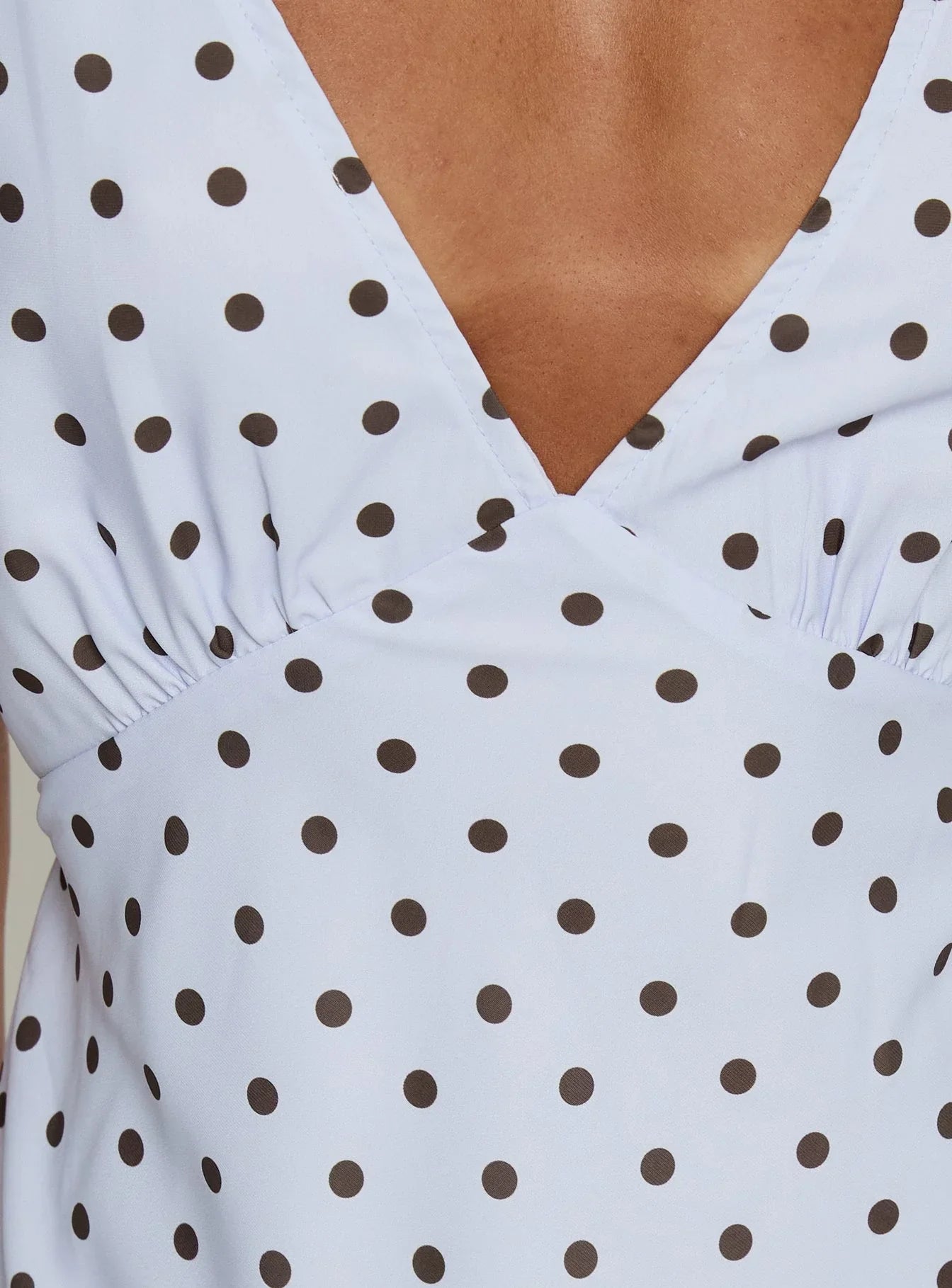 Nellie Mini Dress Blue Brown Polka Dot