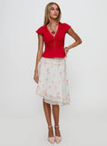 Charisse Asymmetrical Midi Skirt Floral