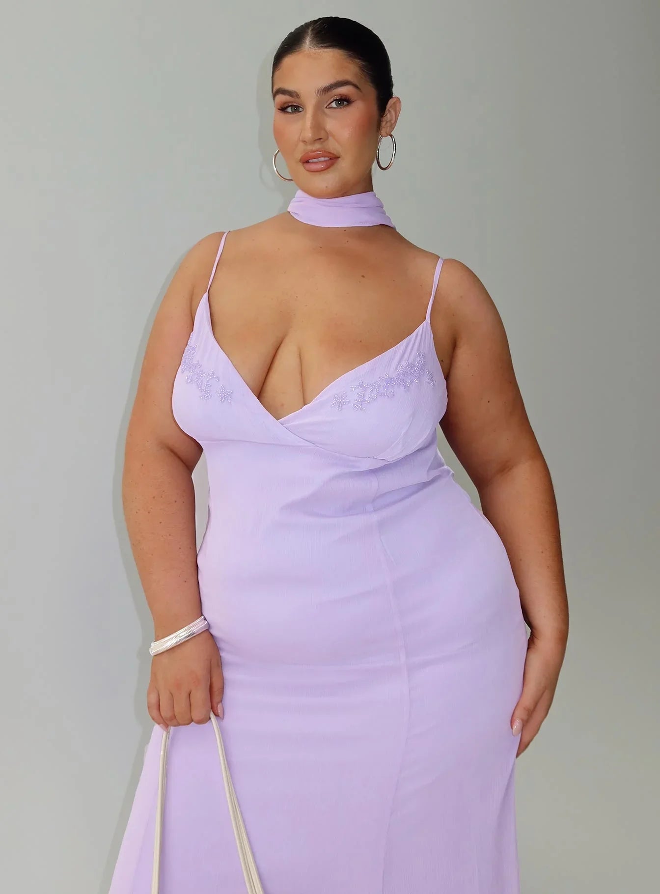 Jadira Scarf Maxi Dress Purple Curve
