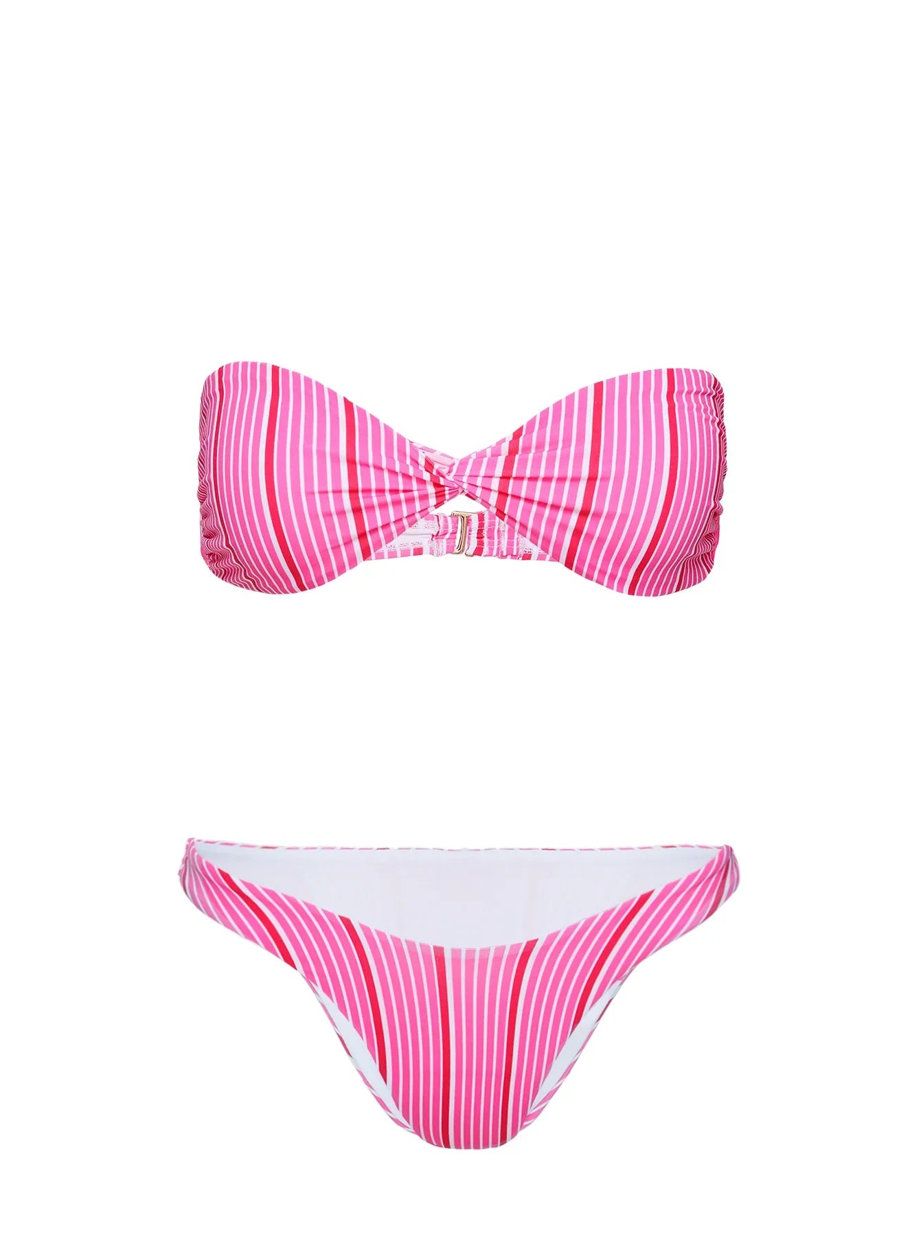 Tamrali Bandeau Bikini Top Pink Stripe