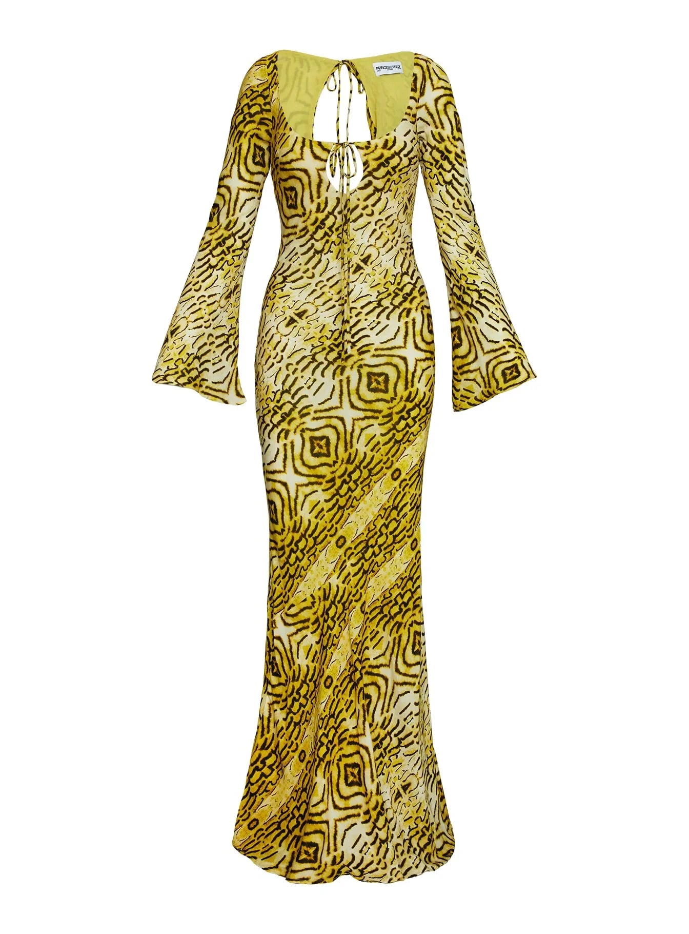 Setting Sun Long Sleeve Maxi Dress Yellow Black