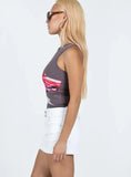 Faya Low Rise Denim Mini Skirt White
