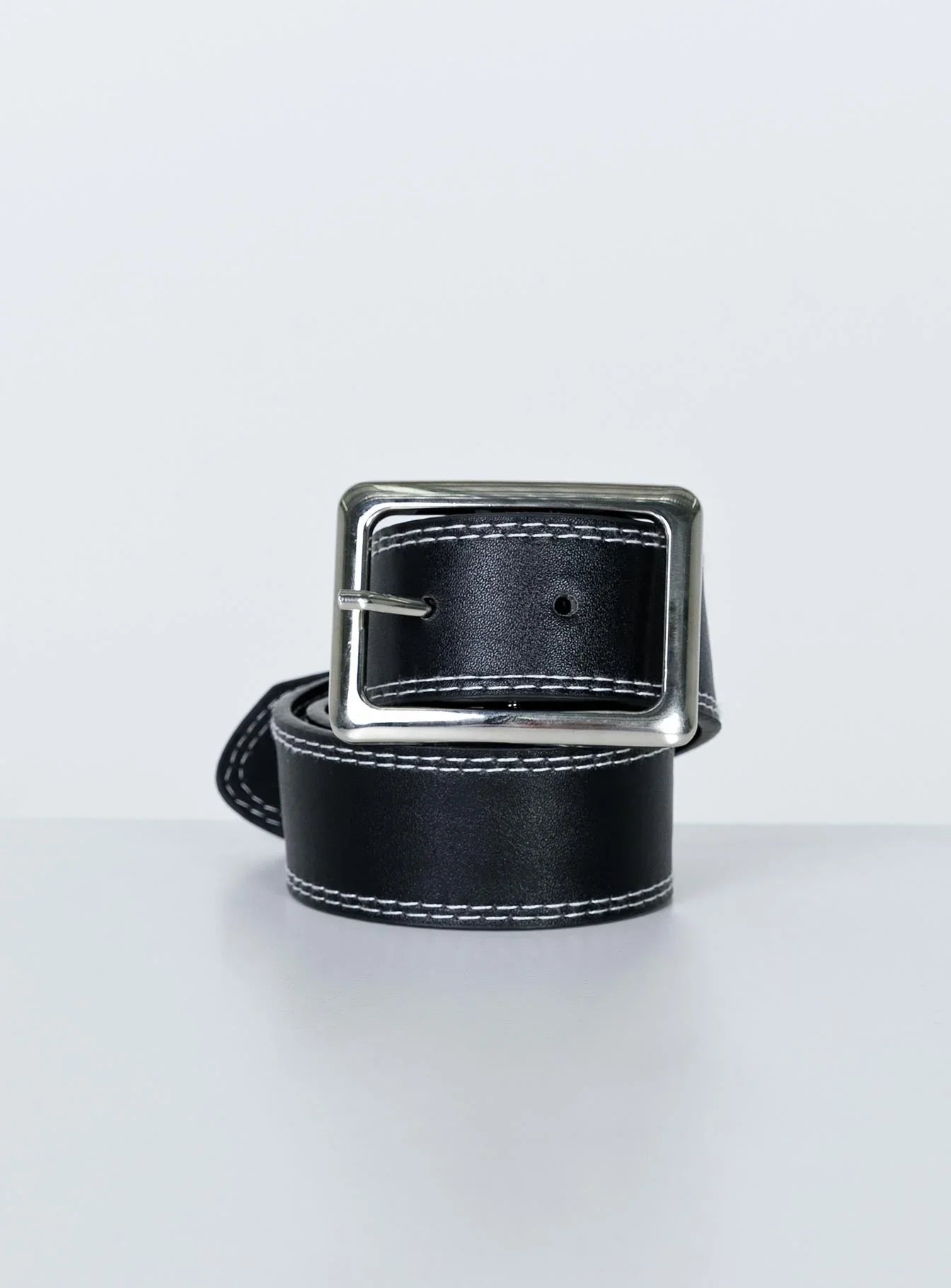 Sydney Contrast Stitch Belt Black