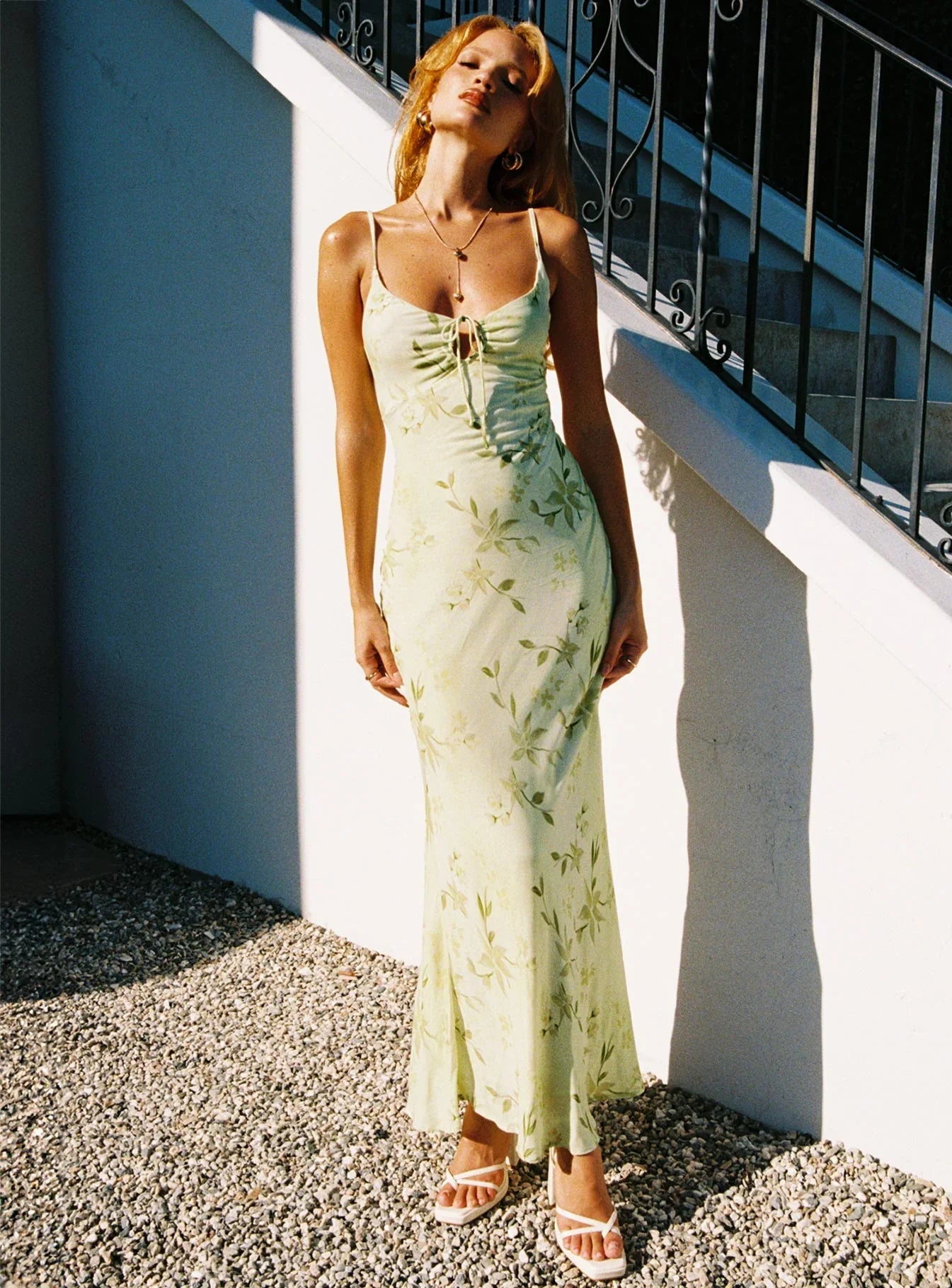 Lauraline Maxi Dress Green Floral