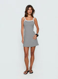 Toree Scoop Back Mini Dress Grey White