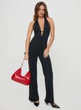 Rinaldi Plunge Neck Jumpsuit Black