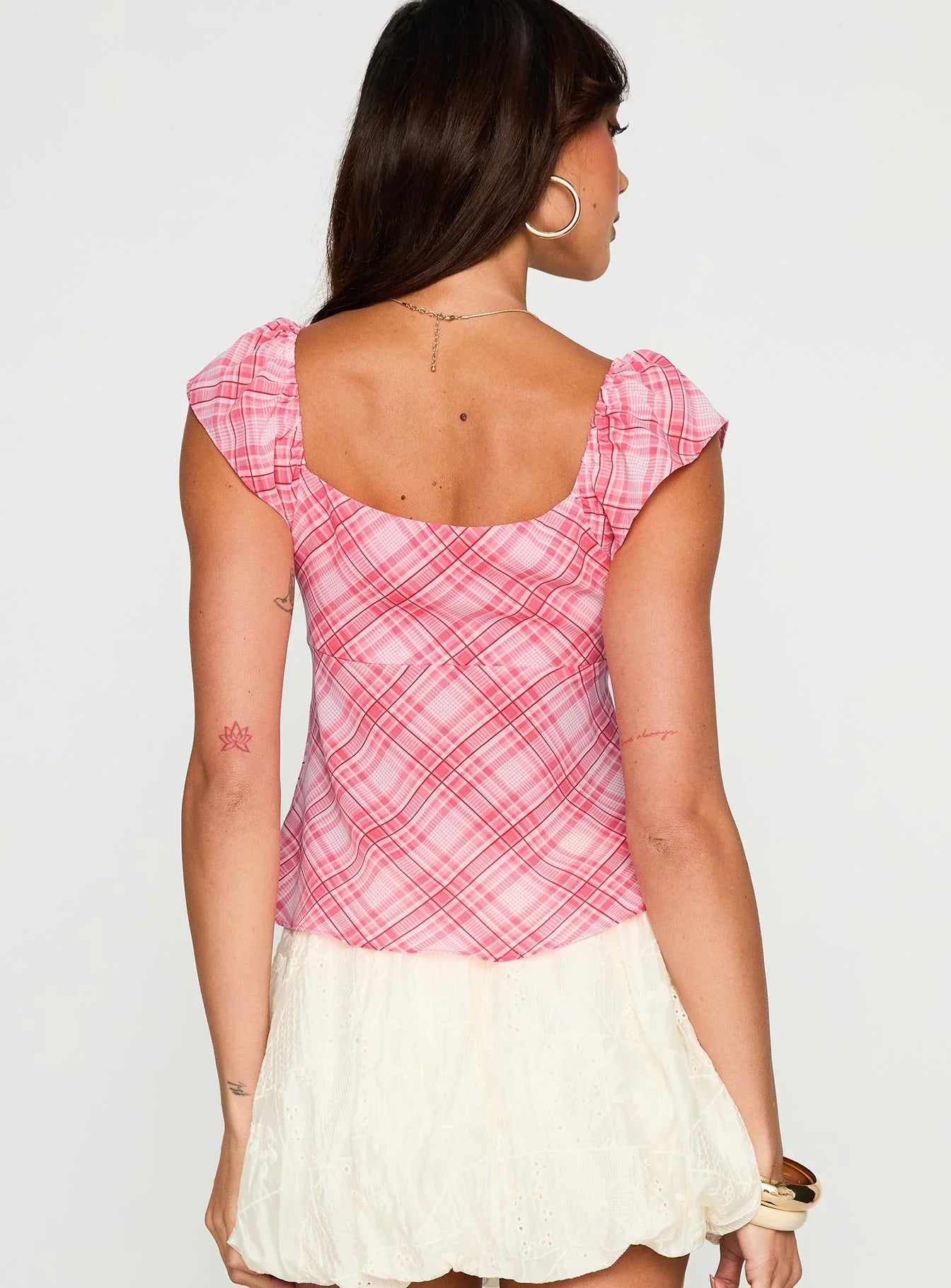 Jazz Club Top Pink Check