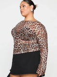 Believe Me Long Sleeve Top Leopard Curve