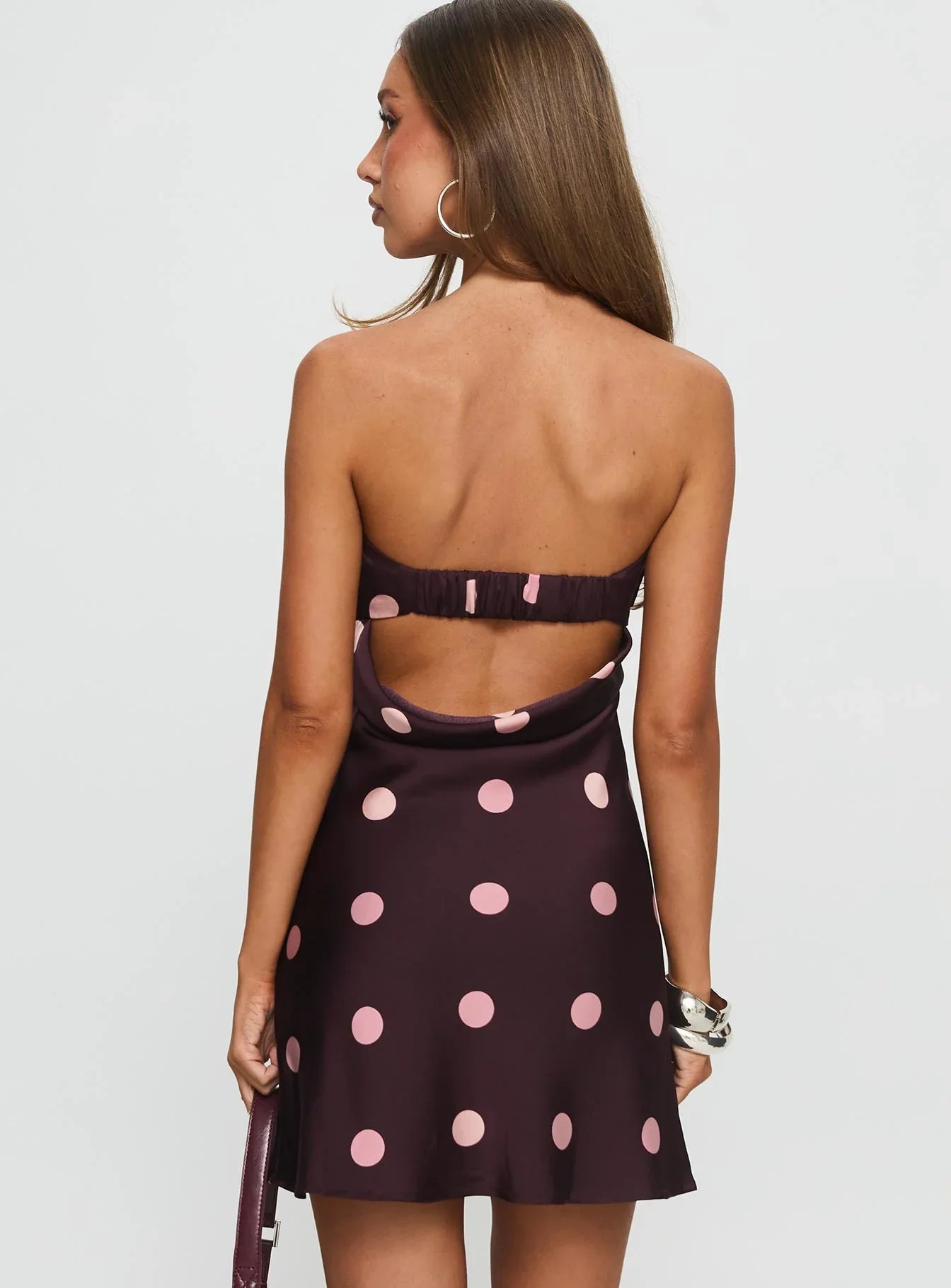 Phillipa Mini Dress Plum Pink Polka Dot