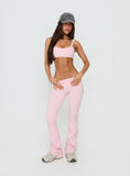 Pace Setter Active Foldover Waist Flared Leggings Pink