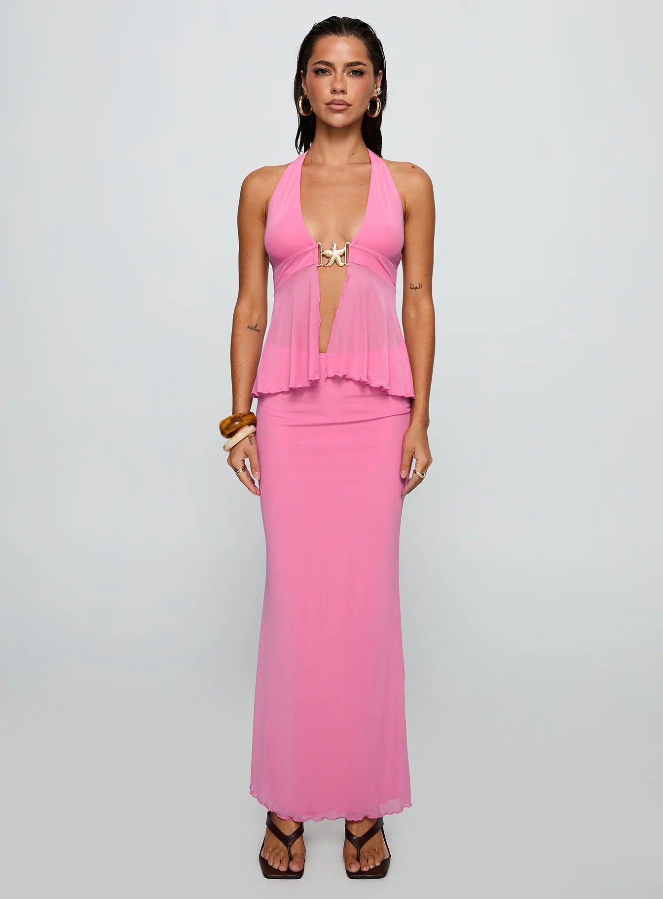 Electrified Hardware Detail Top Pink