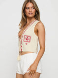 Grazia Vest Top Cream Red