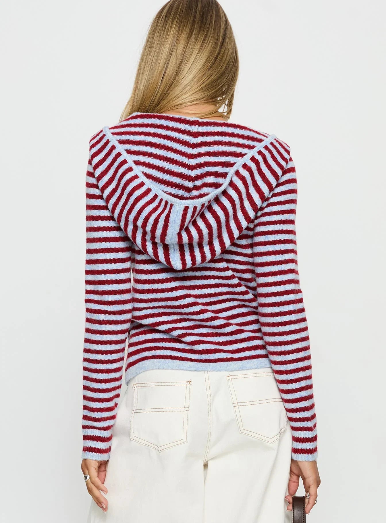 Superstars Zip Through Hoodie Blue Red Stripe