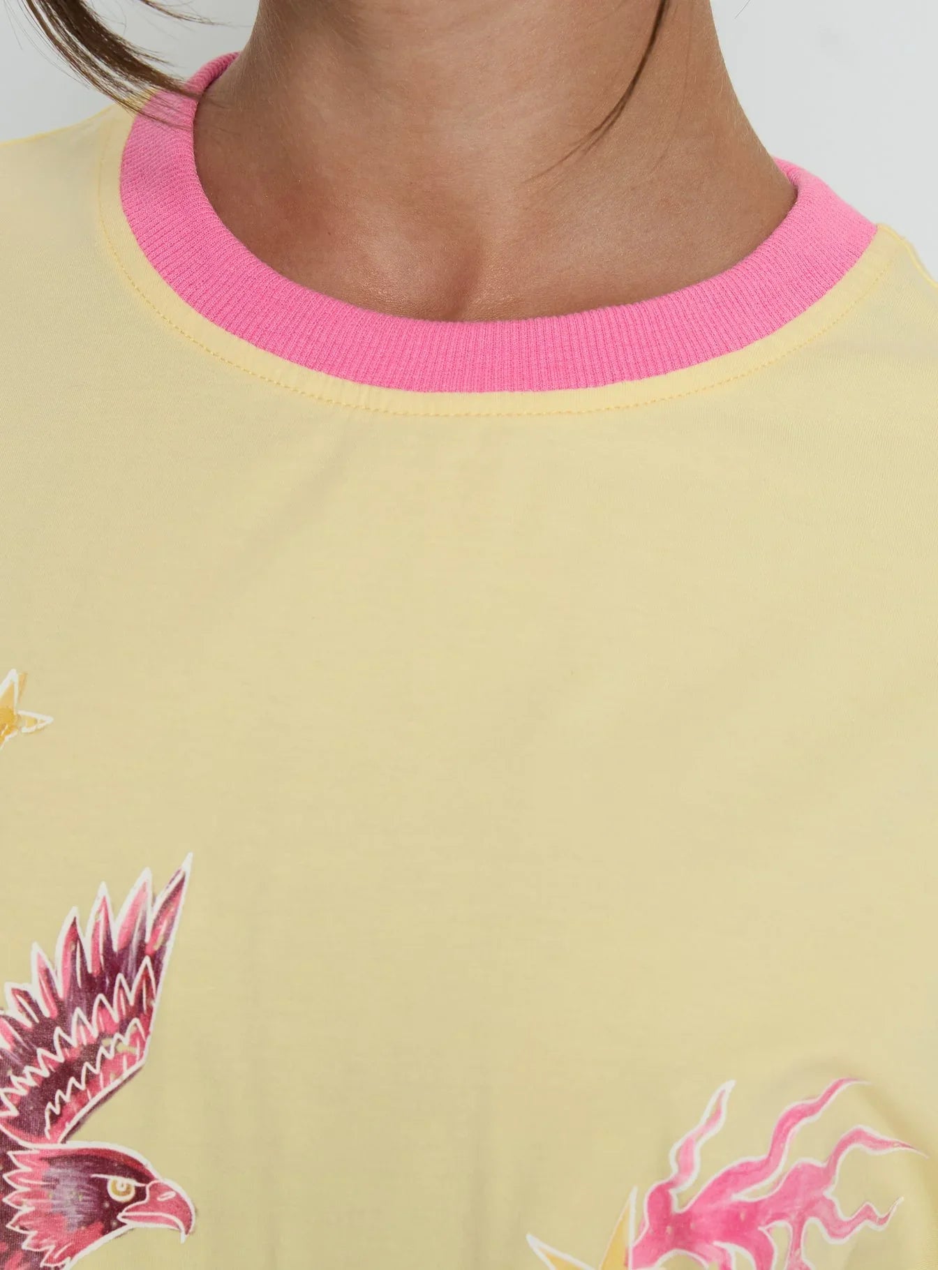 Wild Light Oversized Graphic Tee Yellow Pink