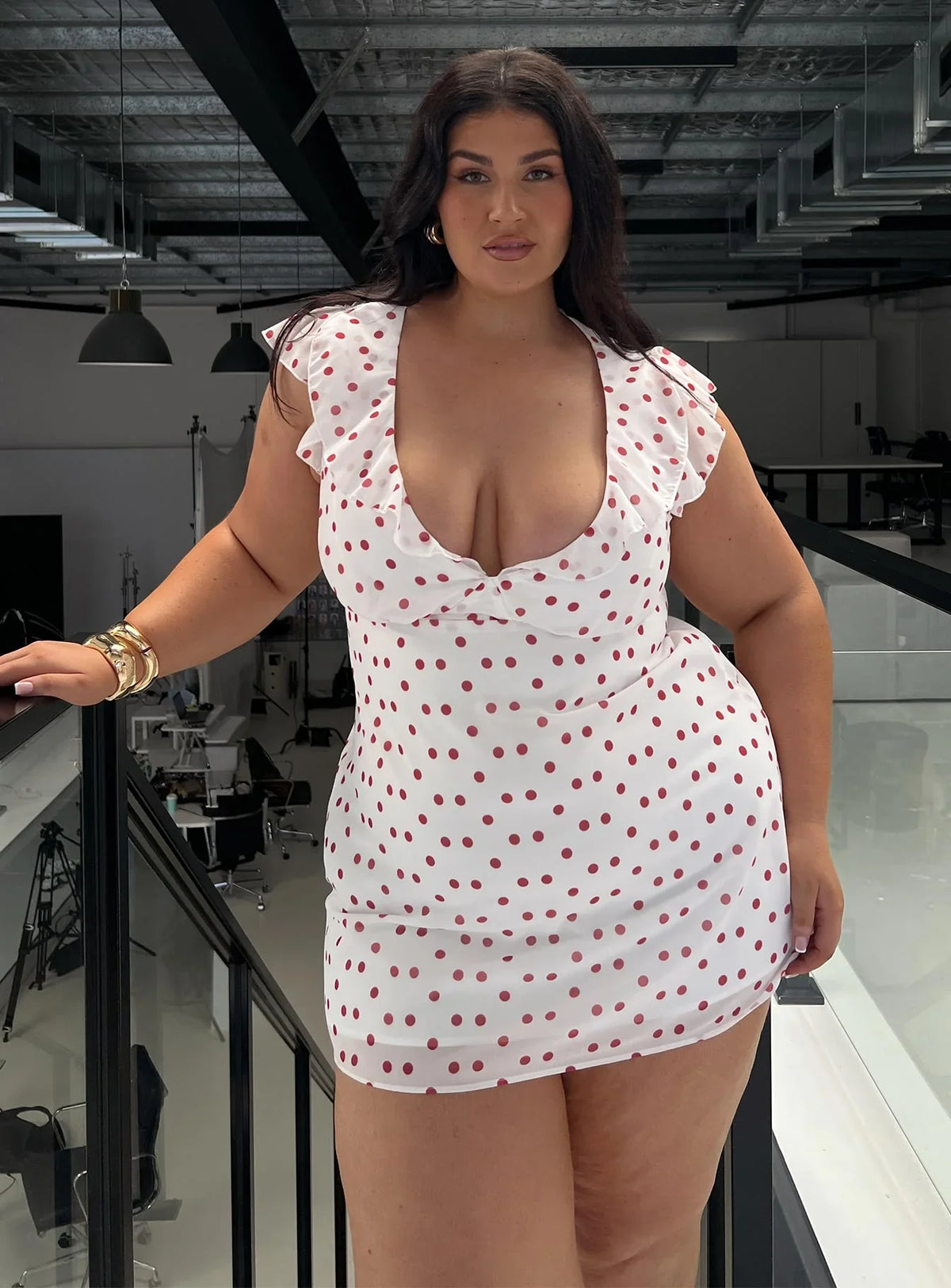 I Guess So Mini Dress White Burgundy Curve