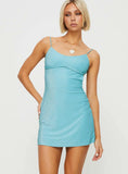 Clemence Mini Dress Blue Glitter