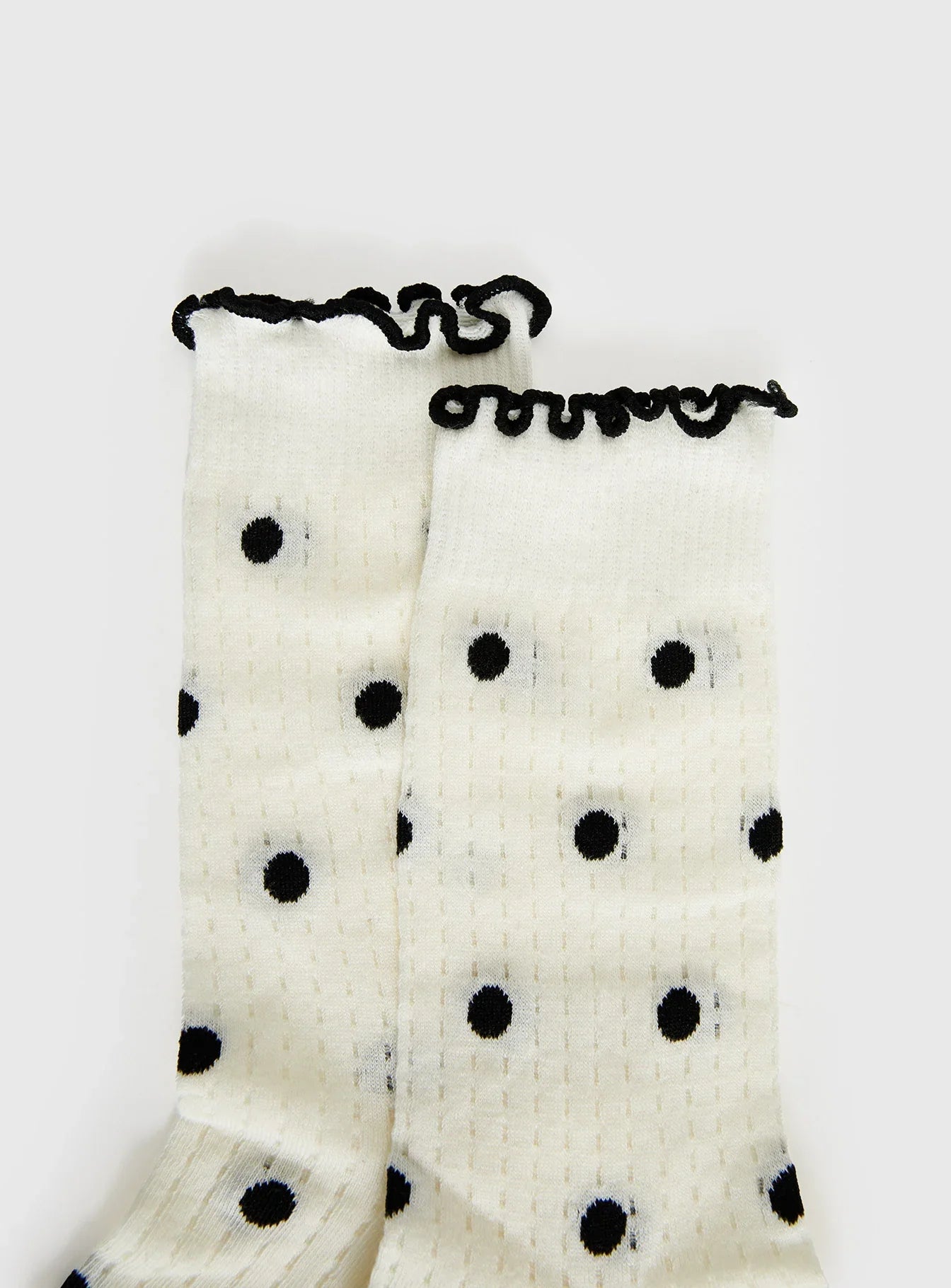 Somebody Else Frill Socks White Polka