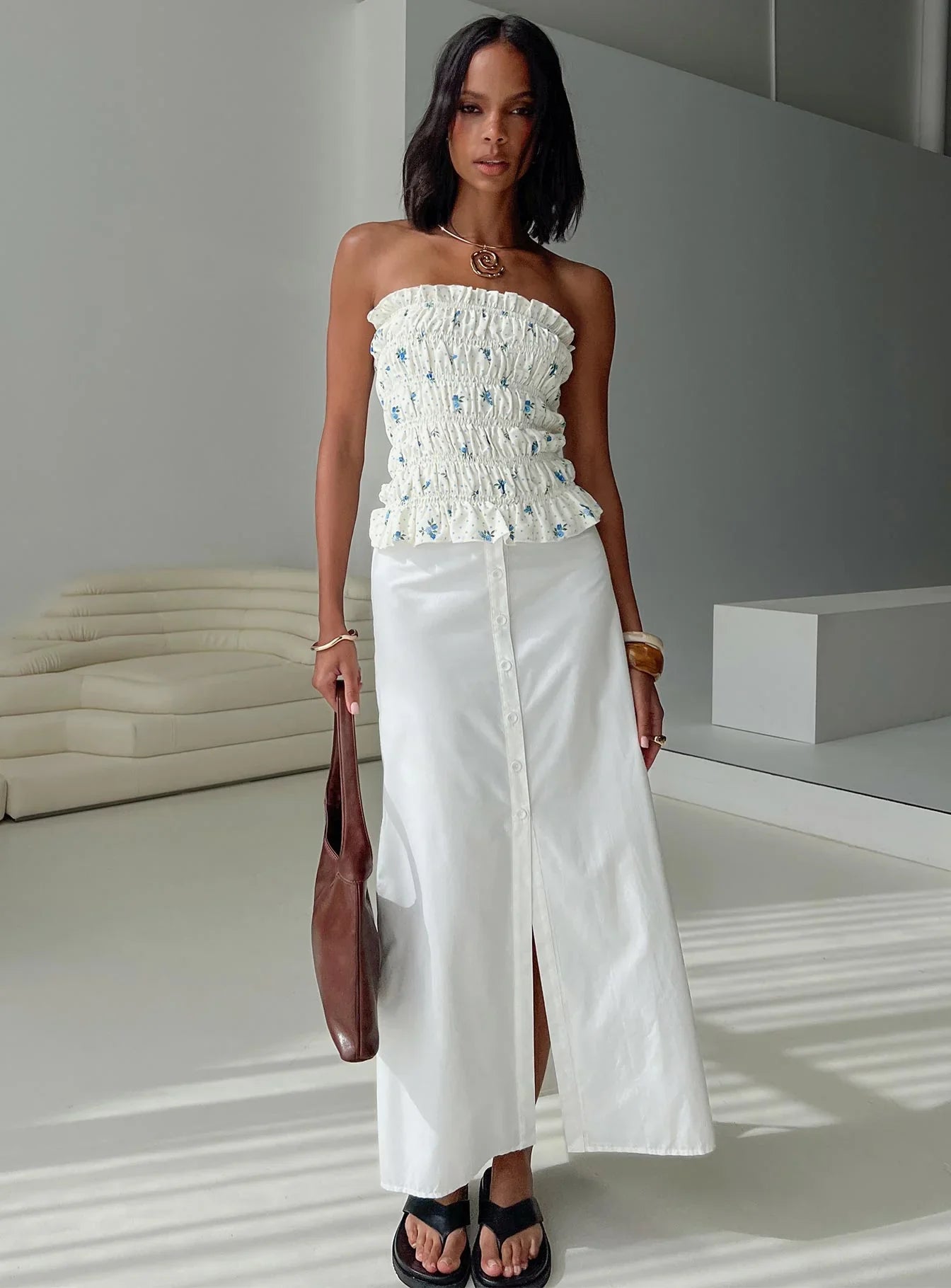 Jasmira Maxi Skirt White