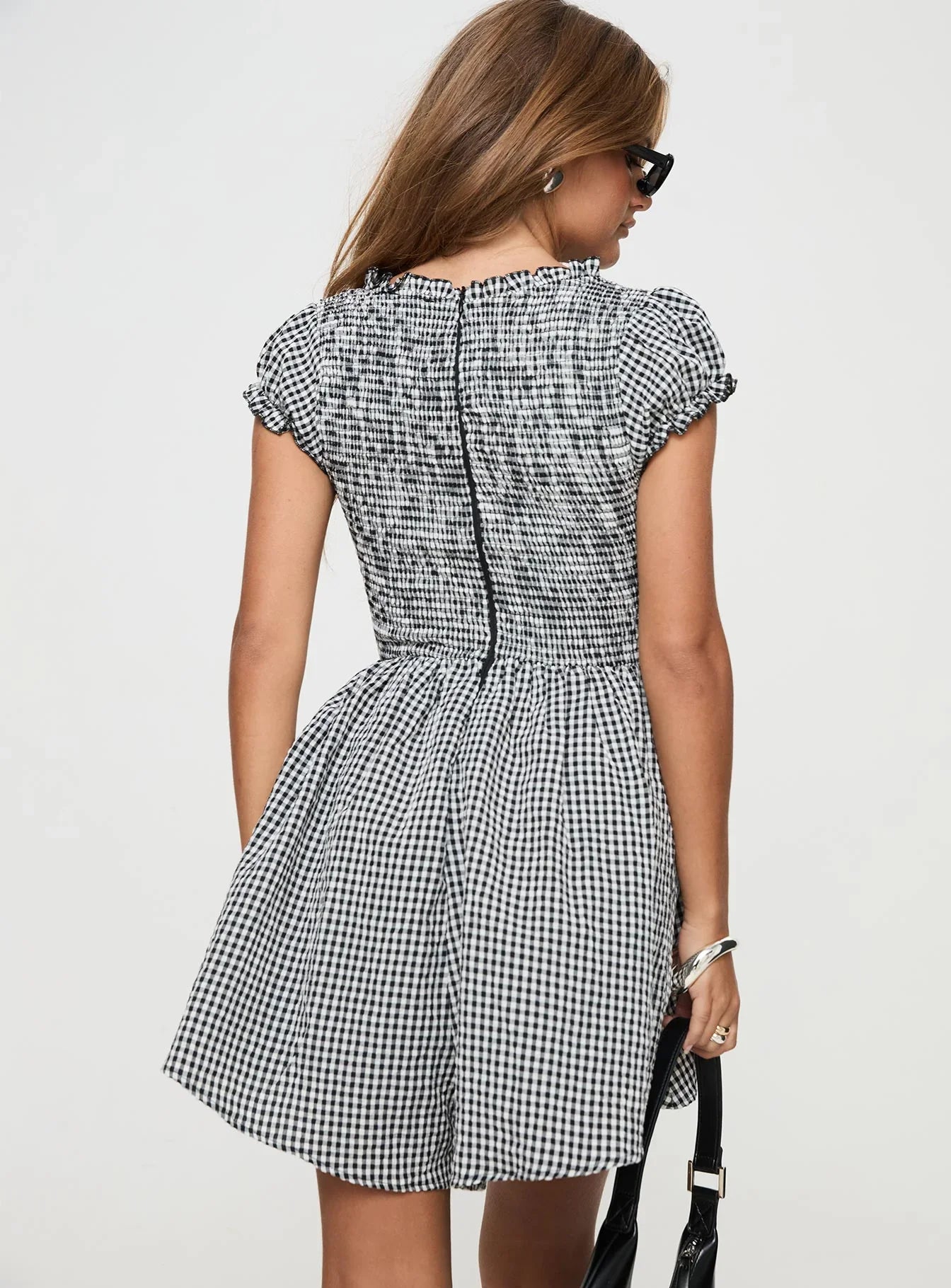 Wescott Gingham Playsuit Black White Petite