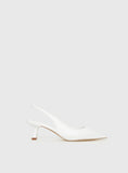 Denalia Pointed Toe Heels White Matte