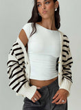 Karlson Striped Cardigan Cream Black