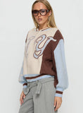 Brandyce Graphic Knit Jacket Blue Chocolate